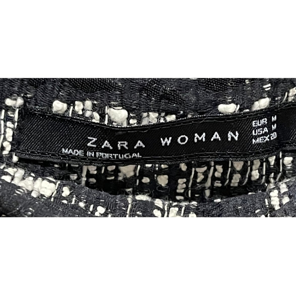 ZARA Black White A-Line Midi Skirt - Picture 2 of 5